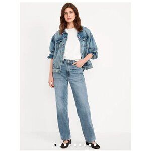 New Old Navy Womens Baggy Wide Leg Loose Comfy Retro Size 20 Denim Jeans